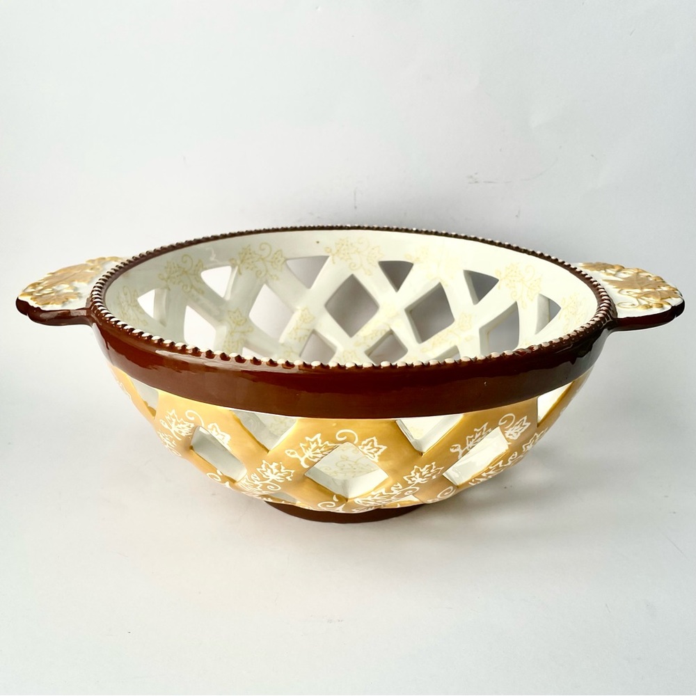 Temptations Leaf Bread / Fruit Bowl - Fall Autumn Lattice